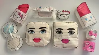 [☁️Paper diy☁️] Roblox Baddies Skincare Makeup Squishy✨ Satisfying ASMR | Sanrio💗