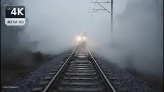 Train Through the Fog | Railway Sounds for Deep Relaxation in 4K