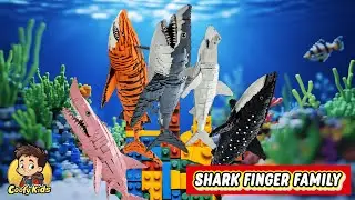 🎶 Lego Shark Family Finger Song 🦈 | Meet 10 Amazing Sharks! | Fun Kids Song 🎵