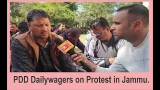 PDD Dailywagers on Protest in Jammu.