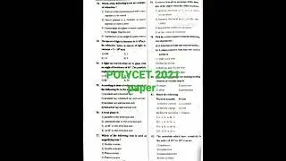 AP POLYCET Entrance paper 2021