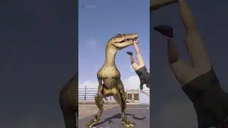 Spinoraptor bites a human's foot, rendering it helpless - Jurassic World Evolution 2