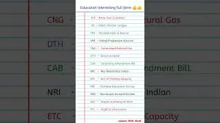 What is the full form of Kyc, NRI, CNG, PAN, AAI, DTH, CAB, ETC #shorts #youtubeshorts #viral
