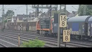 Siegener Kreisbahn zug auf einem gegen gleis Richtung Troisdorf in bhf spich