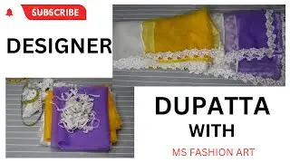 Multi Colour Designer Boutique Style Dupatta Design|| Designer Dupatta Making At Home