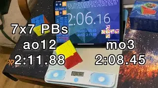 7x7 ao12 2:11.88 PB / mo3 2:08.45 PB / MoYu AoFu v5 Dual Track