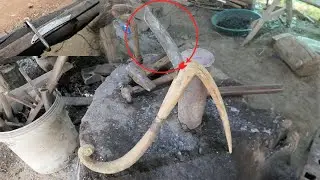 Forging a Traditional Cambodia Sickle Blade from Scrap Metal STEP BY STEP