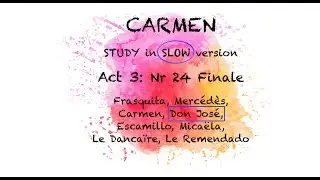 STUDY Carmen: Act 3/24 | DON JOS&Eacute; HIGHLIGHTED | SLOW Study version | Opera Study Karaoke | DonJose