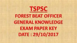 TSPSC - FBO EXAM KEY