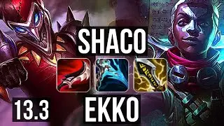 SHACO vs EKKO (JNG) | 4.8M mastery, 10/1/9, 2700+ games, Legendary | KR Master | 13.3