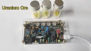 OpenSource GeigerCounter-v0.8 testing with uranium ore
