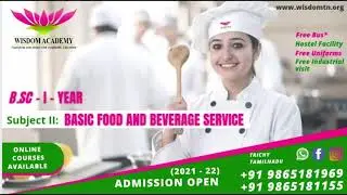 B.sc -I Year | Subject-2 |👩&zwj;🍳 BASIC FOOD AND BEVERAGE SERVICE👨&zwj;🍳 | Syllabus |WIHMCT| ONLINE COURSES