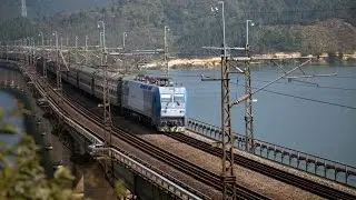 HXD1C牽引临客通過雞坑大橋 China Railway 4K