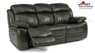 Flexsteel Como Leather Power Reclining Sofa with Power Headrests 1409 62PH | KEY Home