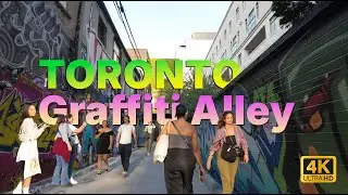 4K Walking Tour | Graffiti Alley Toronto | Street Art City Walk
