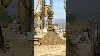 Heavy piling machine working | Construction of flyover #shorts #construction #concrete