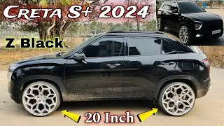 Modified Hyundai Creta with 20 Inch Alloywheels😱Creta S+ 2024🔥Audio Setup,Z Black,PPF