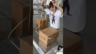 A cheap baler that costs just over a thousand dollars, baling all kinds of cartons in the factory.