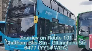 Journey on Arriva Sapphire Route 101. Chatham - Gillingham. Enviro400 6477 (YY14 WGA) NTFLN day 20