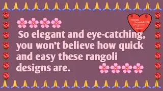 🌸🌸🌸🌸 BEAUTIFUL Rangoli Designs That Are Simple and Easy 🌸🌸🌸🌸 #trending #viralvideo #rangoli #kolam