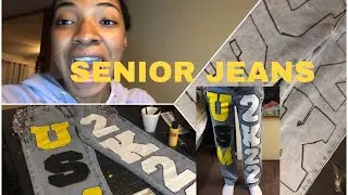 DIY SENIOR JEANS | I PUT LETTERS ON MY JEANS