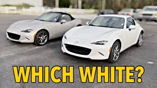 Лучший MX-5 White | Snowflake White против Platinum Quartz на Mazda Miata