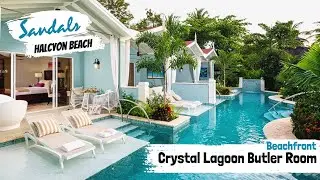 Beachfront Crystal Lagoon Swim-up Butler Room SBT | Sandals Halcyon Beach, St Lucia | Tour & Review