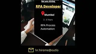 #RPA DEVELOPER  #Automation #applynow #hireme #Share #like #subscribe for job opportunities
