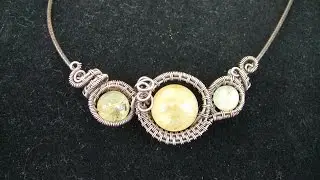 Wire Wrap Tutorial Sideways Pendant Necklace 3 Gemstone Beads