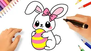 HOW TO DRAW A CUTE EASTER BUNNY 🐇