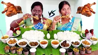 Kida Virunthu Special Eating Challenge in Divya Vs Revathi || Our New Channel Foodies Family
