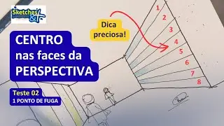 CENTRO nas faces da PERSPECTIVA - 1 ponto   #desenho #design #arquitetura #sketch