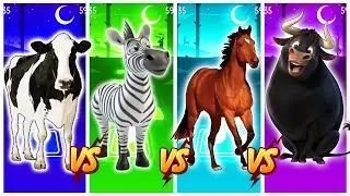 Tiles Hop - Fanny Cow 🆚 Funny Zebra 🆚 Fanny Horse 🆚 Funny Ferdinand 🎯 в Tiles Hop EDM Rush🎶