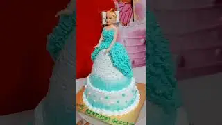 doll cake blue and white colour cake two tier cake 2 kg cake