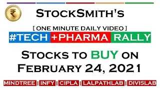 STOCKS TO BUY | ONE MINUTE DAILY VIDEO | #MINDTREE #INFY #CIPLA #LALPATHLAB #DIVISLAB | StockSmith