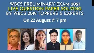 Super Sunday Series - WBCS Preliminary Exam 2021 Question Paper Solving Live