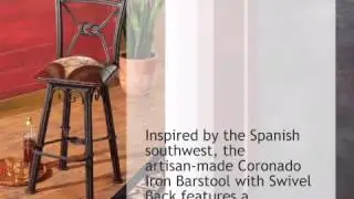 Coronado Iron Barstool with Swivel Back - Set of 2 - lonestarwesterndecor.com