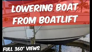 Lowering Boat Into Water From Boat Lift (2002 Searay 240 Sundancer)