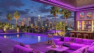 Retro Music Lofi Night 🌌🎶 Chill Hip Hop Beats with Neon Rain Over Los Angeles