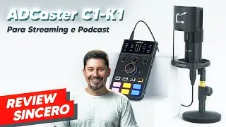 AD Caster C1-K1 | Perfeito para PODCASTS e LIVES (Interface de &aacute;udio + Microfone)