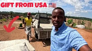 BIG SUPRISE FROM USA 🇺🇸🇺🇸 || ALMOST DONE WITH OUR PERIMETER WALL 🙏🏾🙏🏾❤️❤️