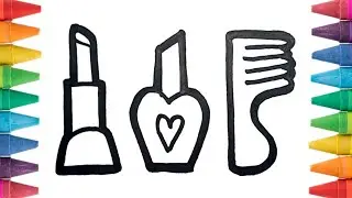 How To Draw And Coloring Make-up Tools Easy Step By Step