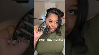 NO GLUE!! USING U-PART WIG INSTALL | NATURAL LEAVE OUT #hairstyle #upartwig #shorts