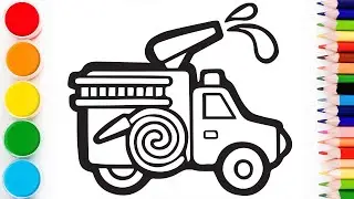 How to draw fire truck | step by step