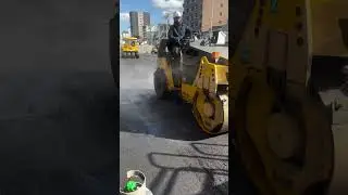 Hot steam roller! 🏗️💨 #shorts