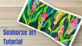 Seahorse Art Tutorial, step by step beginner friendly class