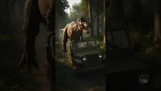 Terrifying T-Rex Chase &ndash; Can the Jeep Escape?