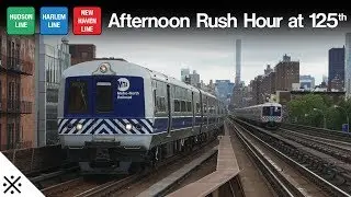 Afternoon Rush Hour at Harlem - 125th Street (M2s, M3A madness, Amtrak, NH Engine)