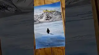 The lost Penguin 🐧/ why penguin?/  Penguin painting #shorts #fyp #trending #penguin #lost #painting
