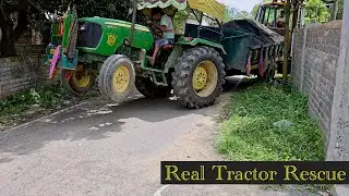 Real Tractor Rescue  कम जगह में JCB ने 42 HP Tractor को ऐसे उठाया कि देखने वाले दंग रह गए!